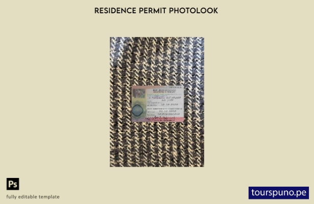 Plantilla de aspecto fotográfico de permiso de residencia de Ghana lista para im